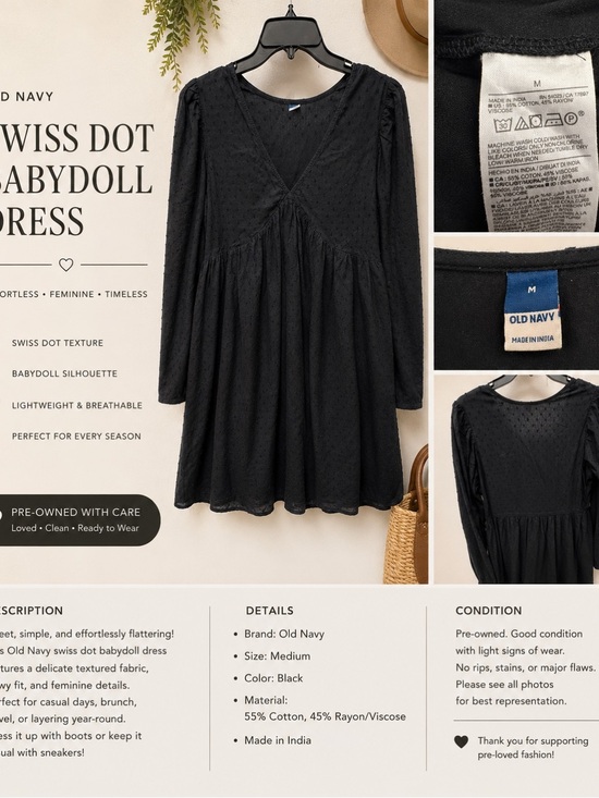 Old Navy Dresses & Skirts - Old Navy Black Top with Branded Neck Tag